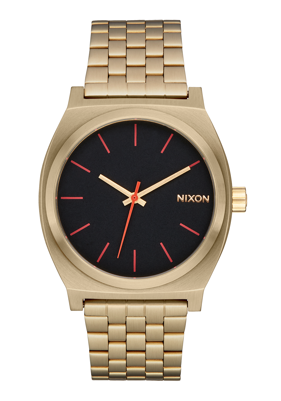 Time Teller Watch Yellow Gold Black Unisex Stainless Steel Analog Nixon UK