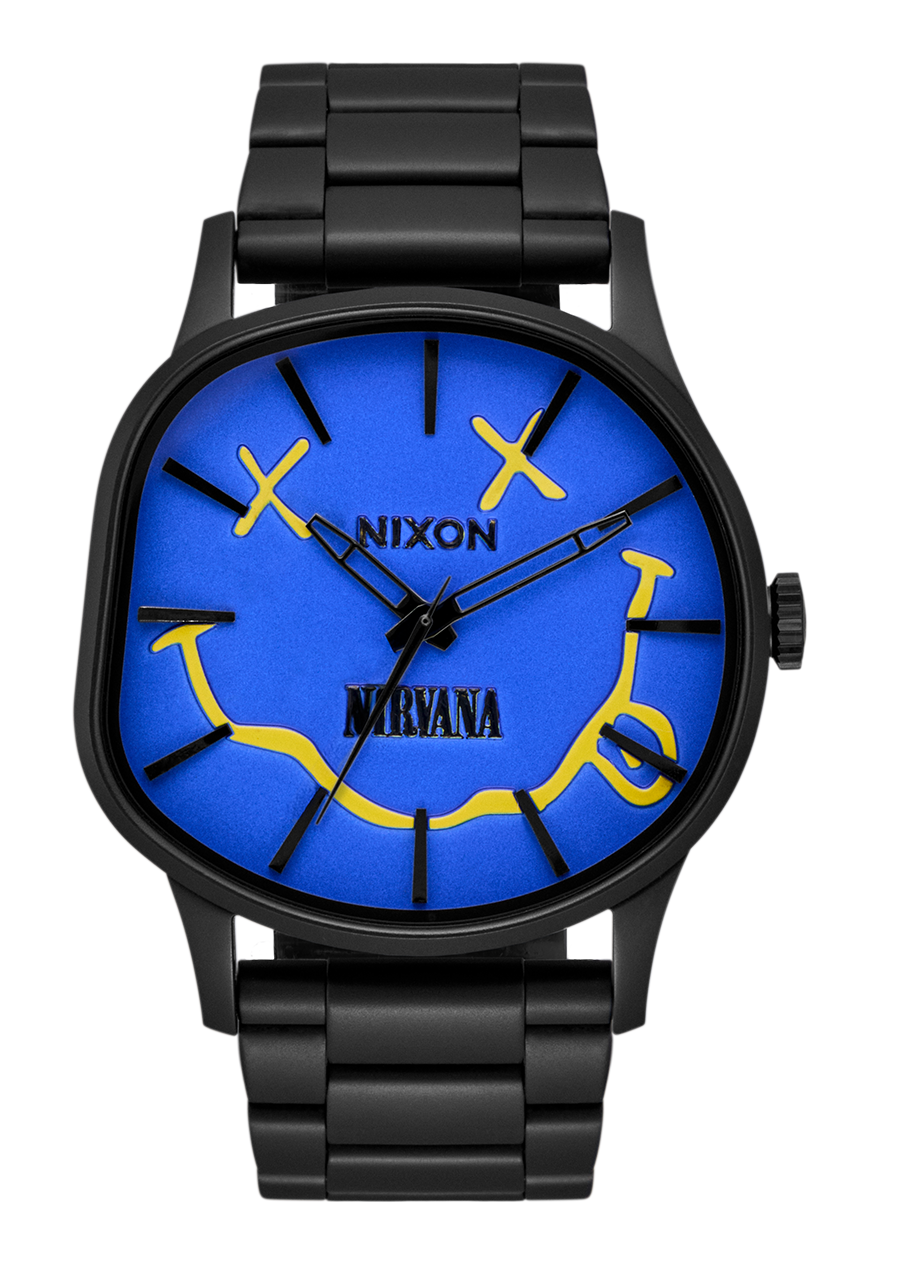 NIXON　Vee Haw スノーボード約153cm Nirvana Sentry Wobble Watch | Matte Super Black / Blue | Nirvana