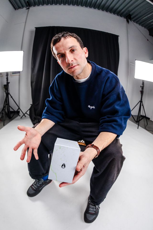 Skateboarder and new Nixon Team Rider Leo Valls posing in a photoshoot