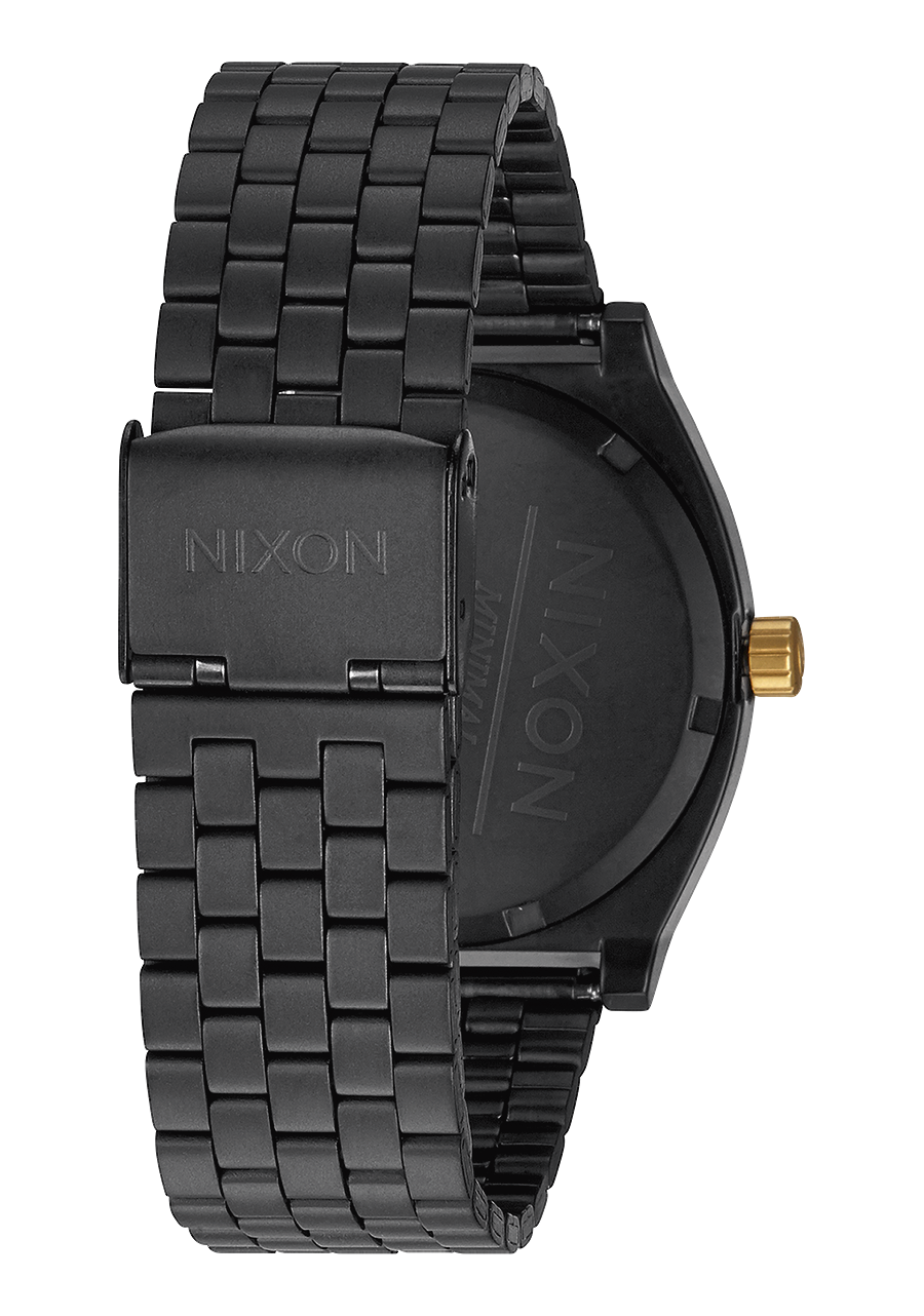Time Teller Watch Matte Black Gold Unisex Nixon UK