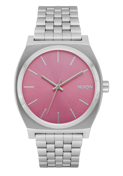 Time Teller Watch Silver Pink Unisex Nixon UK