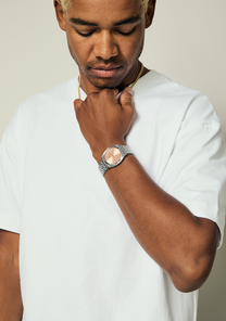 Time Teller - Silver / Coral View 6