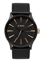 Sentry Leather - Matte Black / Gold