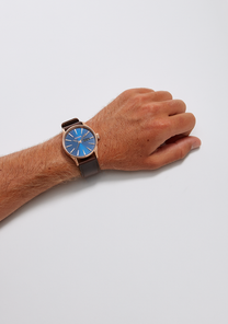 
Nixon Sentry Leather Watch - Analog - Rose Gold / Navy / Brown - View 5