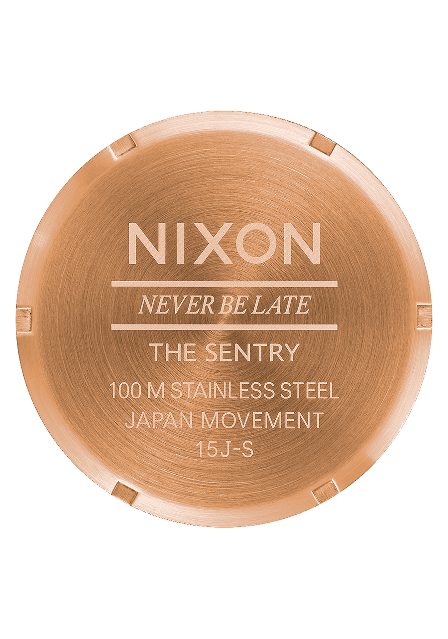 
Nixon Sentry Leather Watch - Analog - Rose Gold / Navy / Brown - View 4