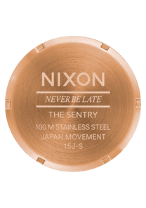 
Nixon Sentry Leather Watch - Analog - Rose Gold / Navy / Brown - View 4
