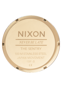 
Nixon Sentry Leather Watch - Analog - Polished Gold / Navy Sunray - View 4