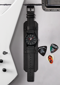 
Nixon Sentry Leather Watch - Analog - Black / Red / Seek & Destroy - View 8