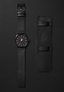 
Nixon Sentry Leather Watch - Analog - Black / Red / Seek & Destroy - View 6