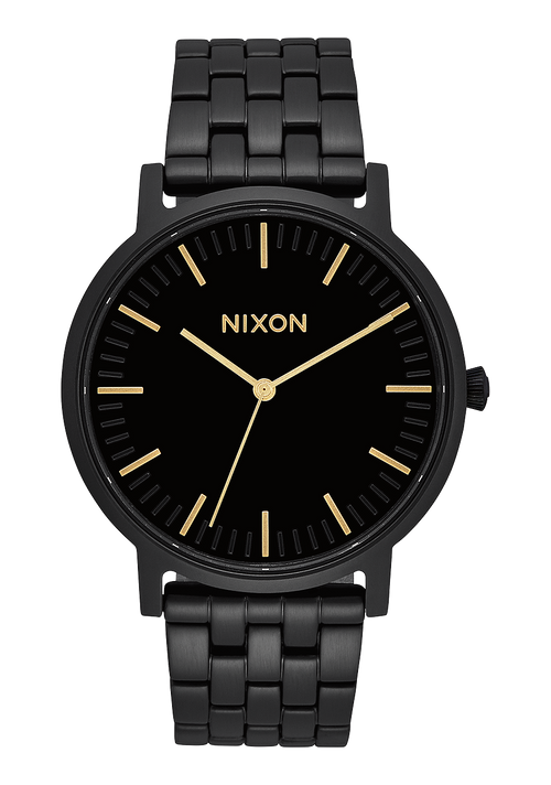 Nixon gold watch black face best sale