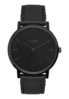 Porter Leather Watch All Black Unisex Leather Nixon UK