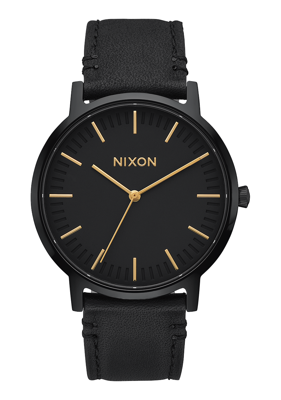 【新品正規】NIXON poter leathet 腕時計 黒 金 腕時計(アナログ)
