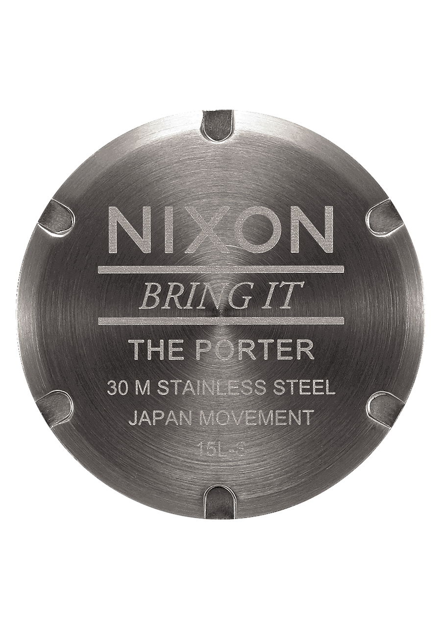 
Nixon Porter Leather Watch - Analog - Gunmetal / White / Brown - View 4