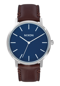 
Nixon Porter Leather Watch - Analog - Navy / Brown - View 1