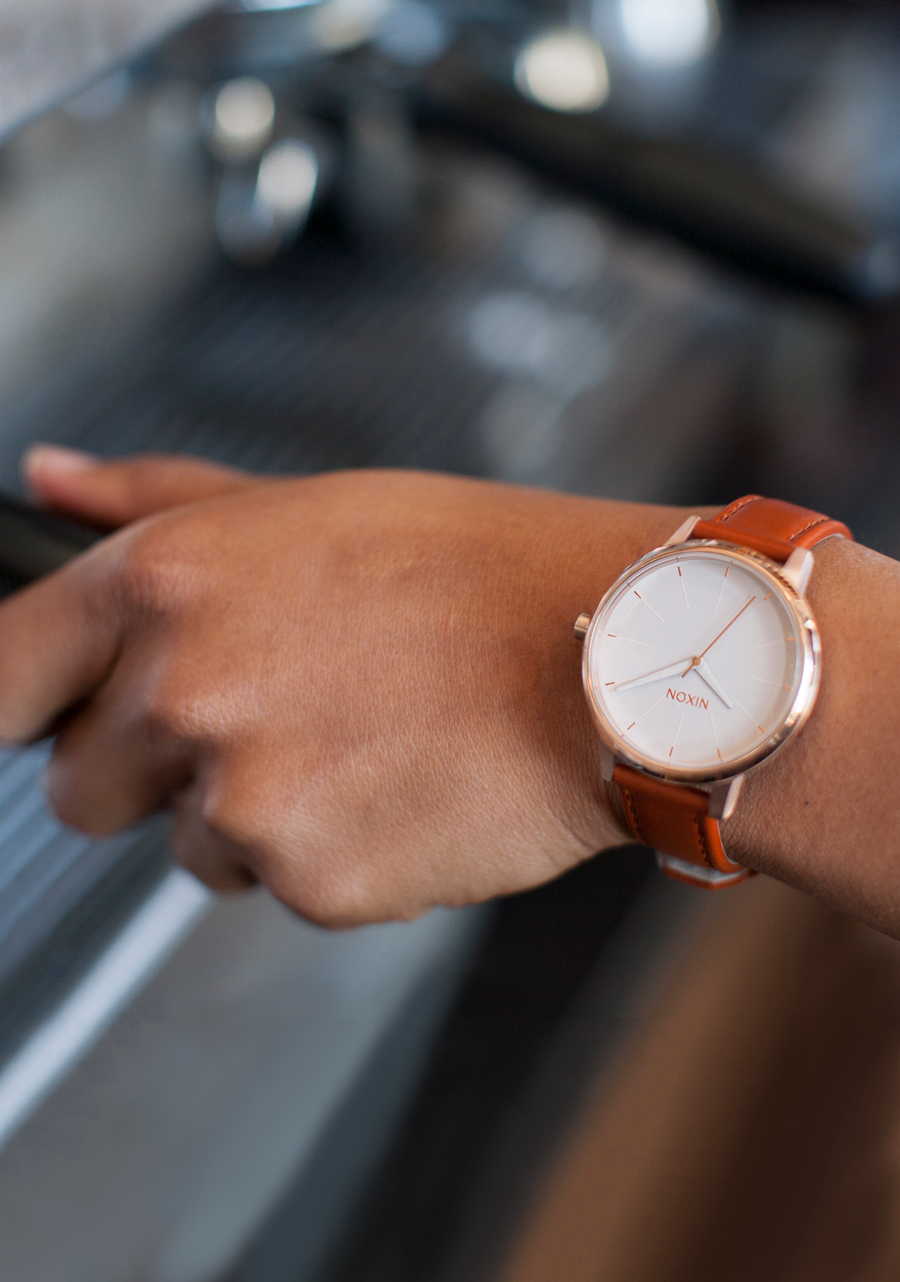 Kensington Leather Watch | Rose Gold / White | Women's Leather