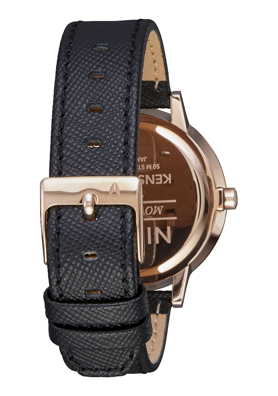 Kensington Leather Watch | Rose Gold / Black | Women's Leather