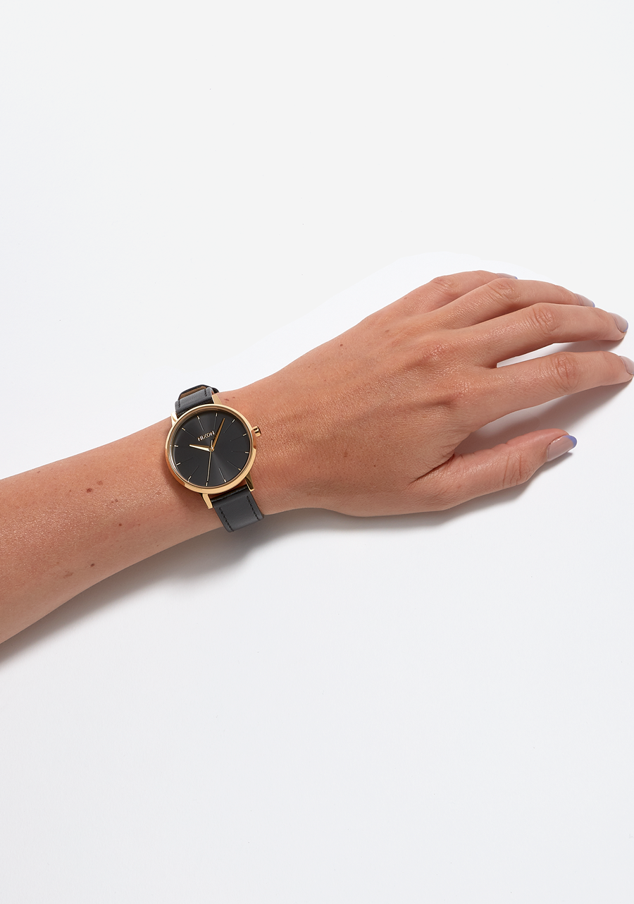 Kensington Leather Watch | Gold / Black | Women's Leather – Nixon UK