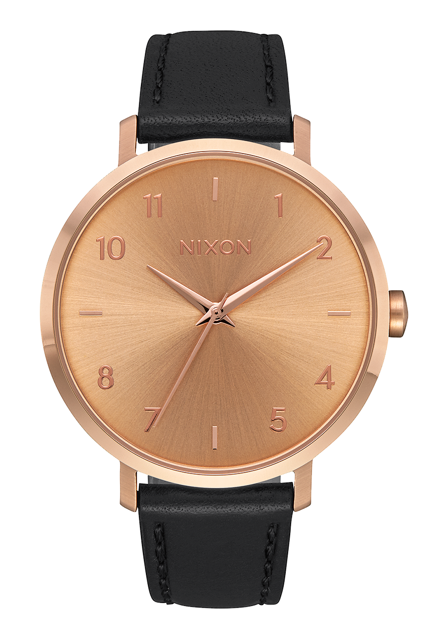 
Nixon Arrow Leather Watch - Analog - Rose Gold / Black - View 1