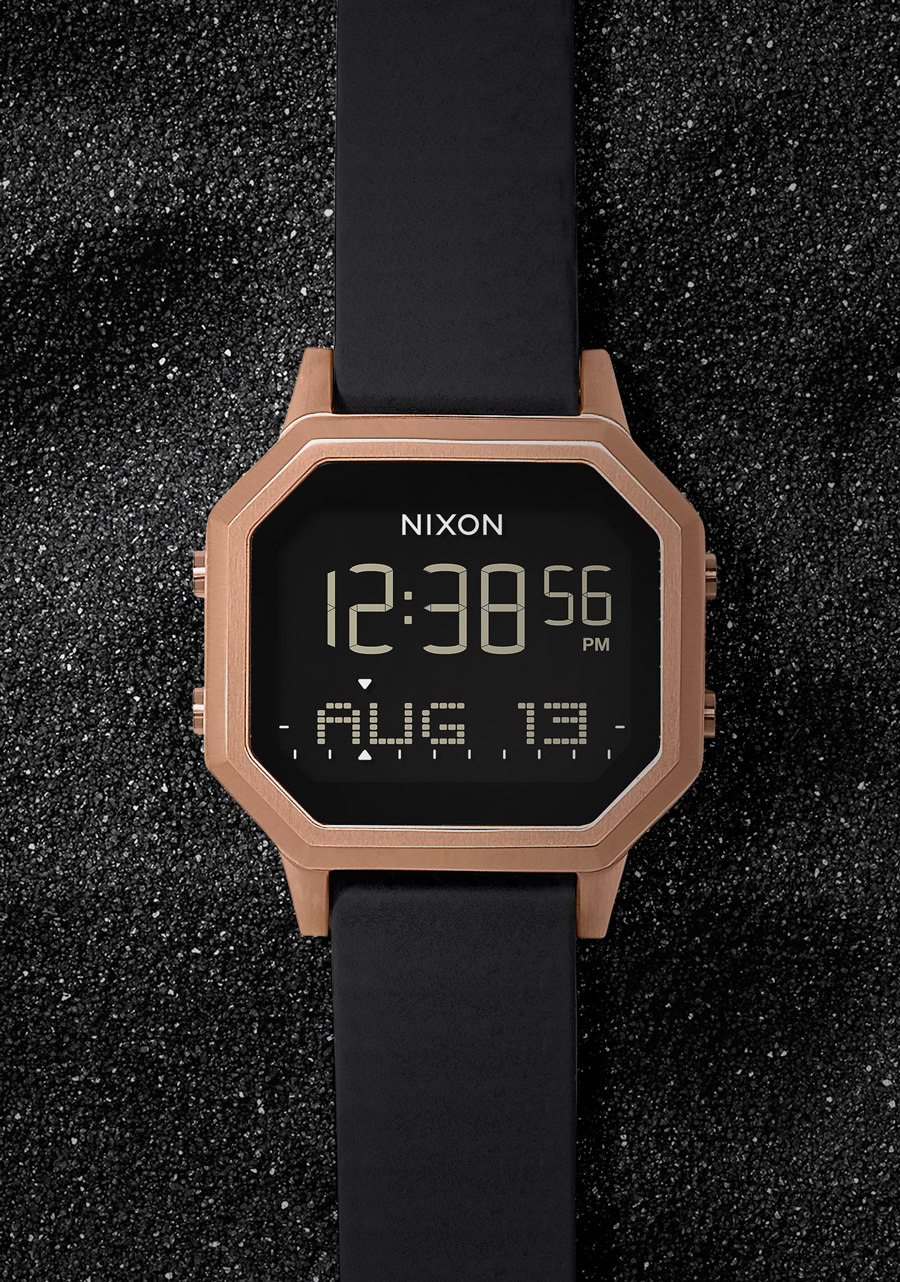 Siren Stainless Steel Watch | Rose Gold / Black | Digital