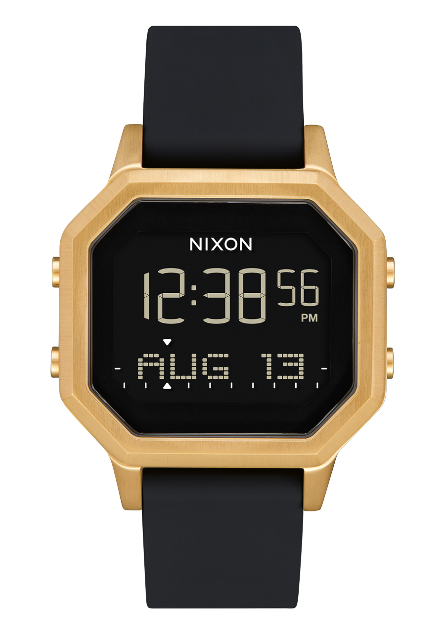 Siren Stainless Steel Watch Gold Black Digital Nixon UK