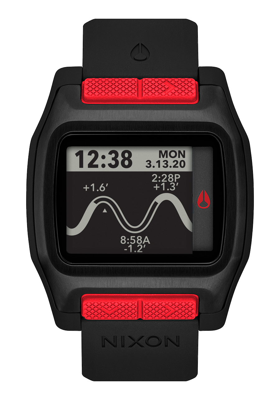 High Tide Watch Black Red Digital Nixon UK