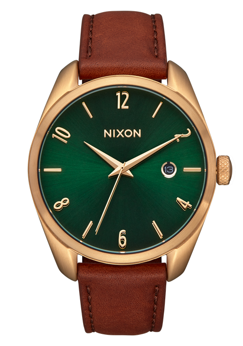 Mens gold watch green cheap face