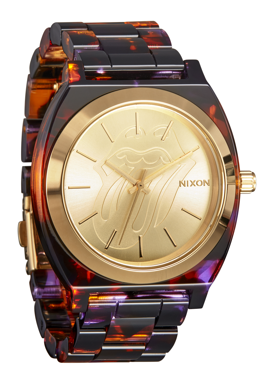 Rolling Stones Time Teller Acetate Watch Multi Gold Unisex