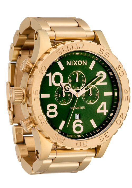 
Nixon 51-30 Chrono Watch - Analog - Gold / Green Sunray - View 2