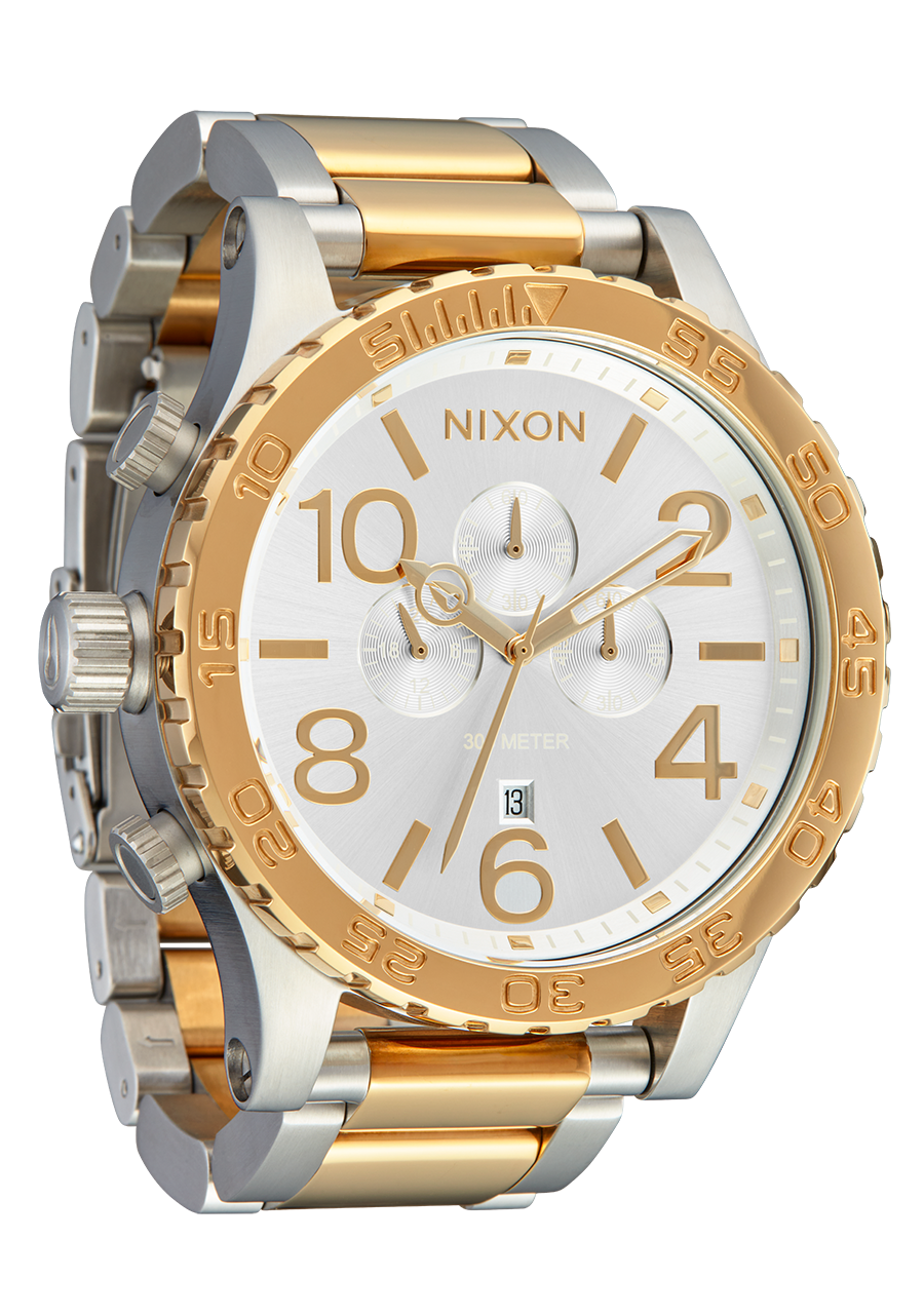 51-30 Chrono Watch | Silver / Gold | Men's Stainless Steel – Nixon EU 51-30 Chrono Watch | Silver / Gold | Men's Stainless Steel – Nixon EU