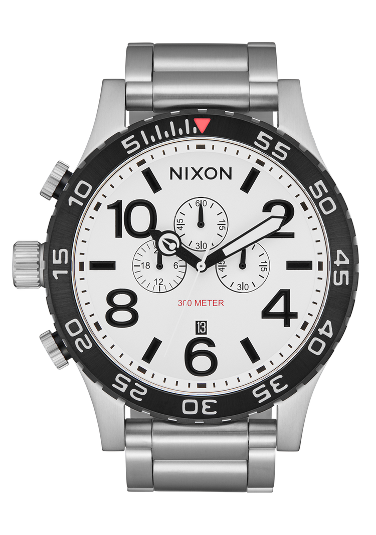 
Nixon 51-30 Chrono Watch - Analog - Silver / White Lume - View 1