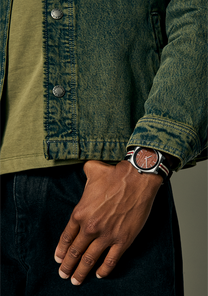 Time Teller Nylon - Silver / Rosewood / Black Stripe View 8