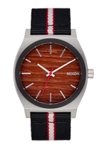 Time Teller Nylon - Silver / Rosewood / Black Stripe