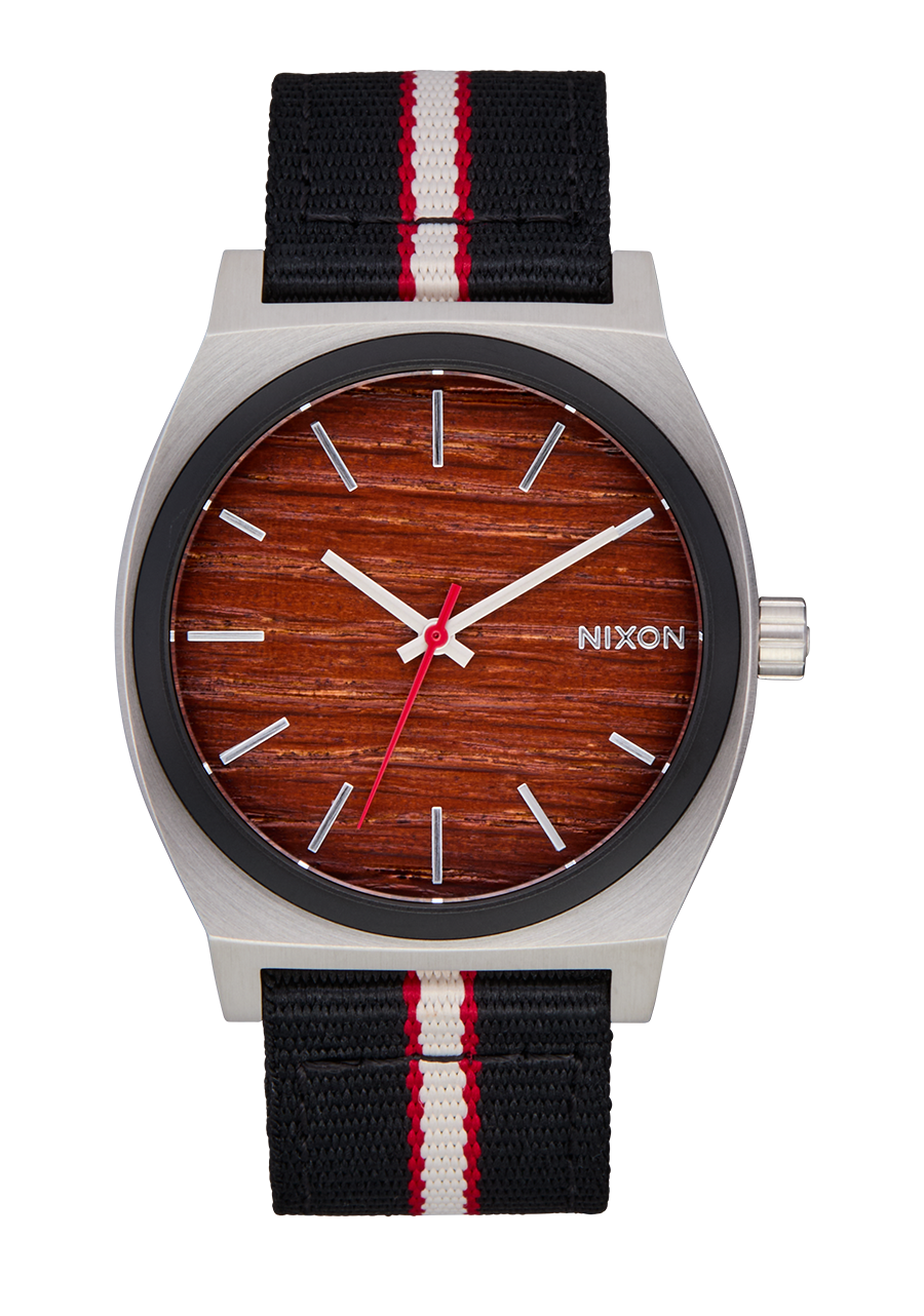 Time Teller Nylon - Silver / Rosewood / Black Stripe View 1