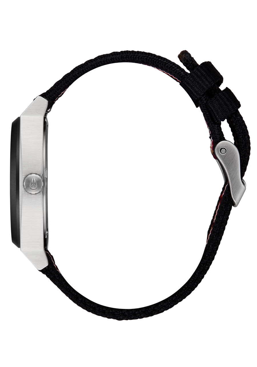 Time Teller Nylon - Silver / Rosewood / Black Stripe View 3