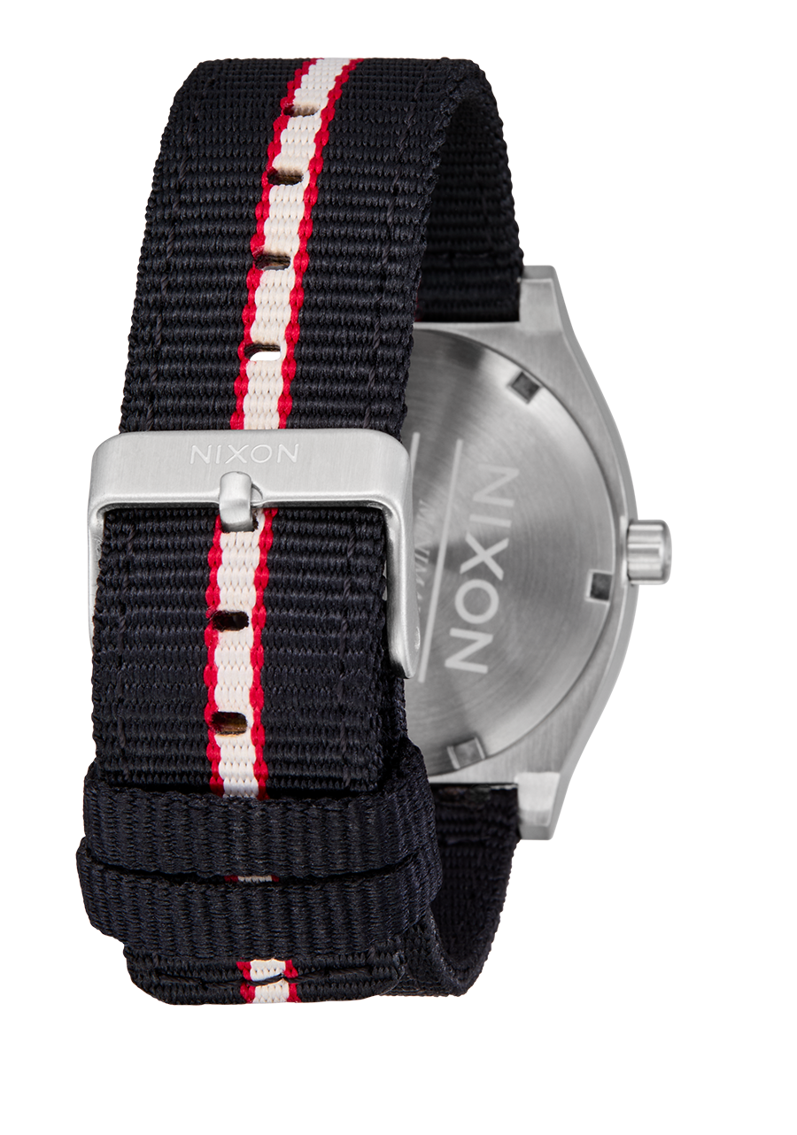 Time Teller Nylon - Silver / Rosewood / Black Stripe View 4