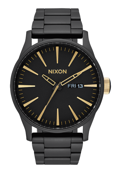 Sentry Stainless Steel Watch Matte Black Gold Men s Stainless Steel Nixon UK