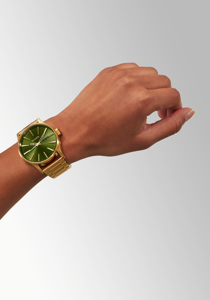 Nixon sentry ss gold green sunray online