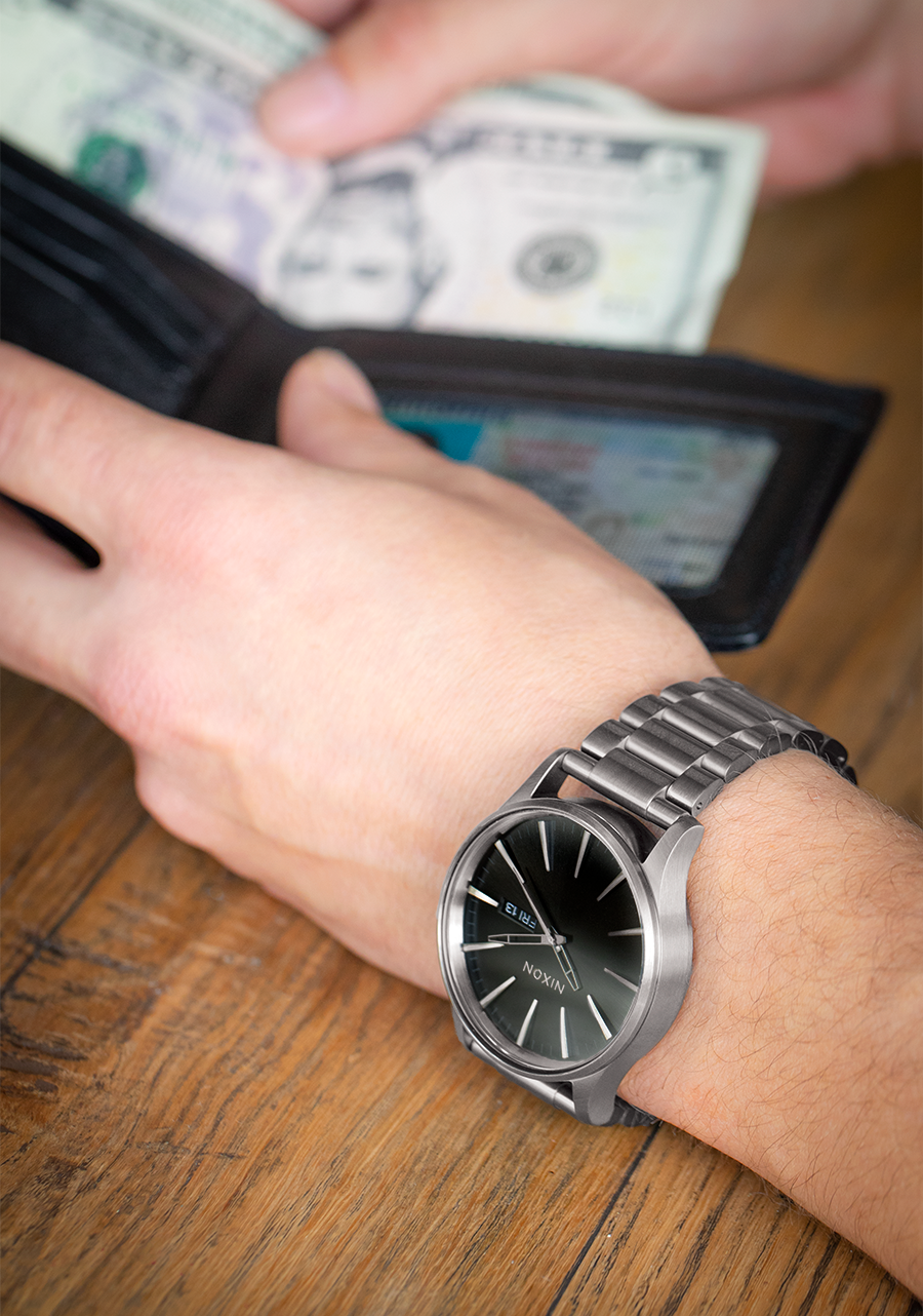 Sentry Stainless Steel Watch Gunmetal Black Sunray Men s Stainless Steel Nixon UK