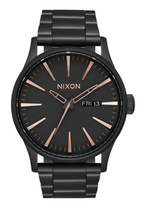 
Nixon Sentry Stainless Steel Watch - Analog - All Black / Rose Gold - View 1