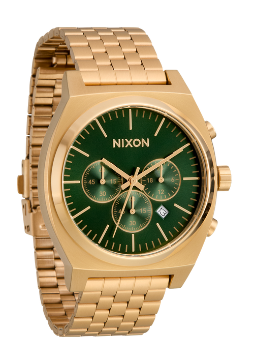 
Nixon Time Teller Chrono Watch - Analog - Gold / Green Sunray - View 2