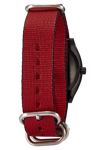 20mm Nylon #TIDE One Piece Band - Red / Black View 5