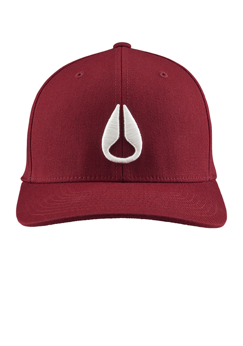 Deep Down Flexfit Athletic Fit Hat - Burgundy / White