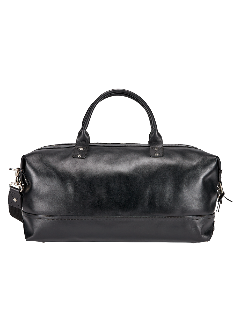 Mens black sales leather travel bag