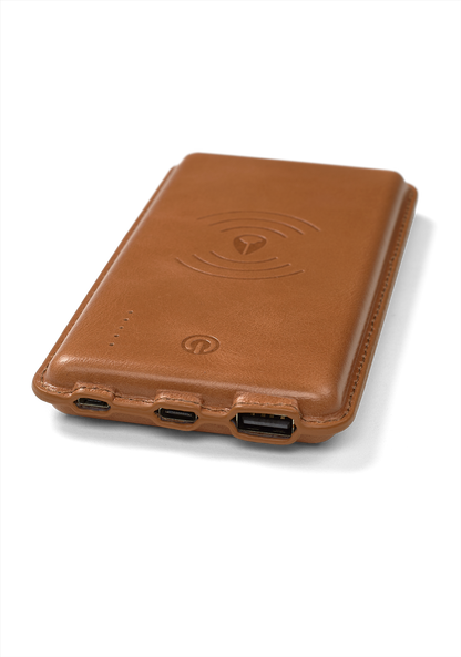 Wireless Charging Powerbank - Brown View 1