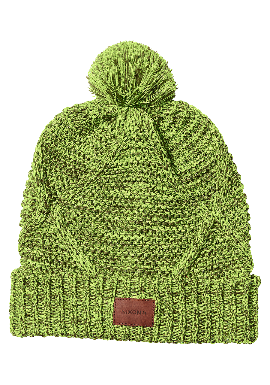 Julian Pom Beanie - Olive / Volt View 1
