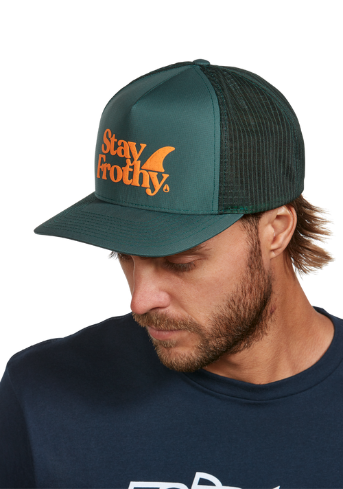 Frothy Snapback Hat - Sage / Orange