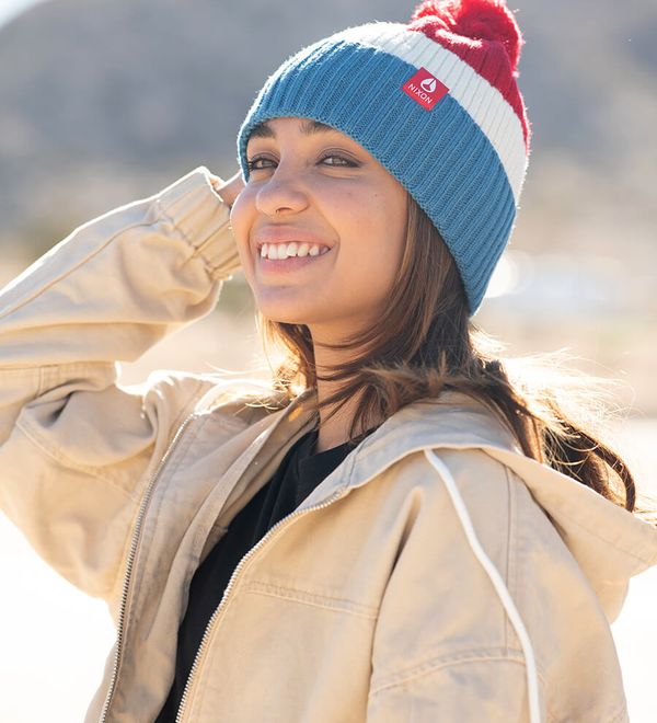 Schrader Pom Beanie - Red / Blue