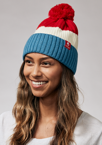 Schrader Pom Beanie - Red / Blue View 5