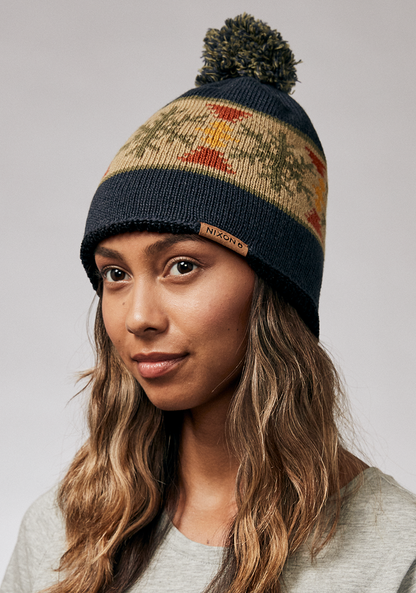 Meister Wool Pom Beanie - Navy / Multi View 5