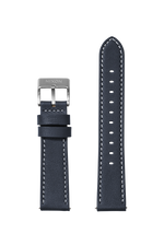 20mm Stitched Leather Band - Navy